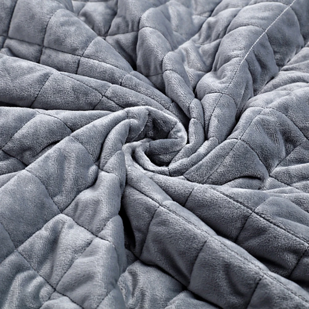 Polyester Adult Soft Gravity Weighted Blanket Decompression Quilt Sleep Aid Pressure Helper for Anxiety Insomnia Stress Gray