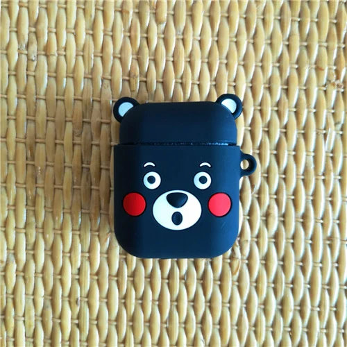 Kumamon 3D мультяшный милый мягкий силиконовый чехол для Apple Airpods чехол для гарнитура для Airpods Box Air Pods чехол Аксессуары для наушников - Цвет: Kumamon