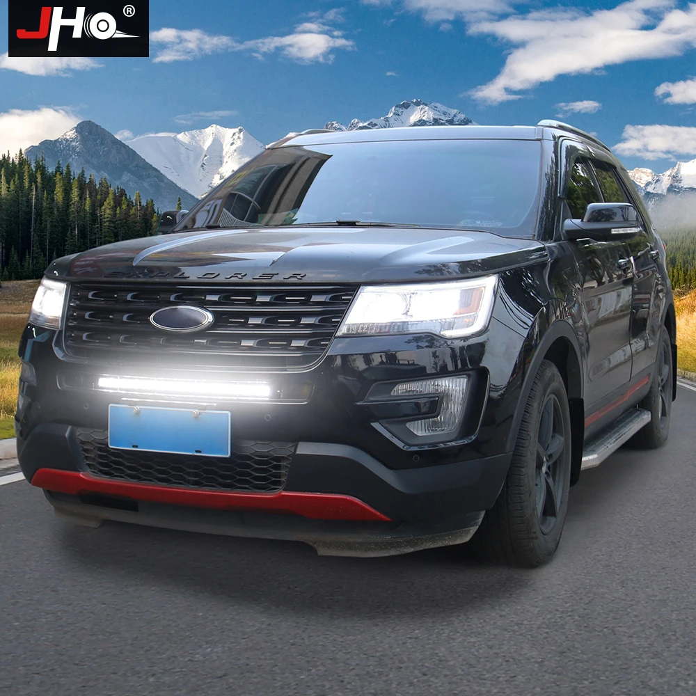 JHO для бездорожья LED дальнего света Автомобильные аксессуары Передняя Решетка Светодиодный мерцающий светильник бар для Ford Explorer 2011- 2013