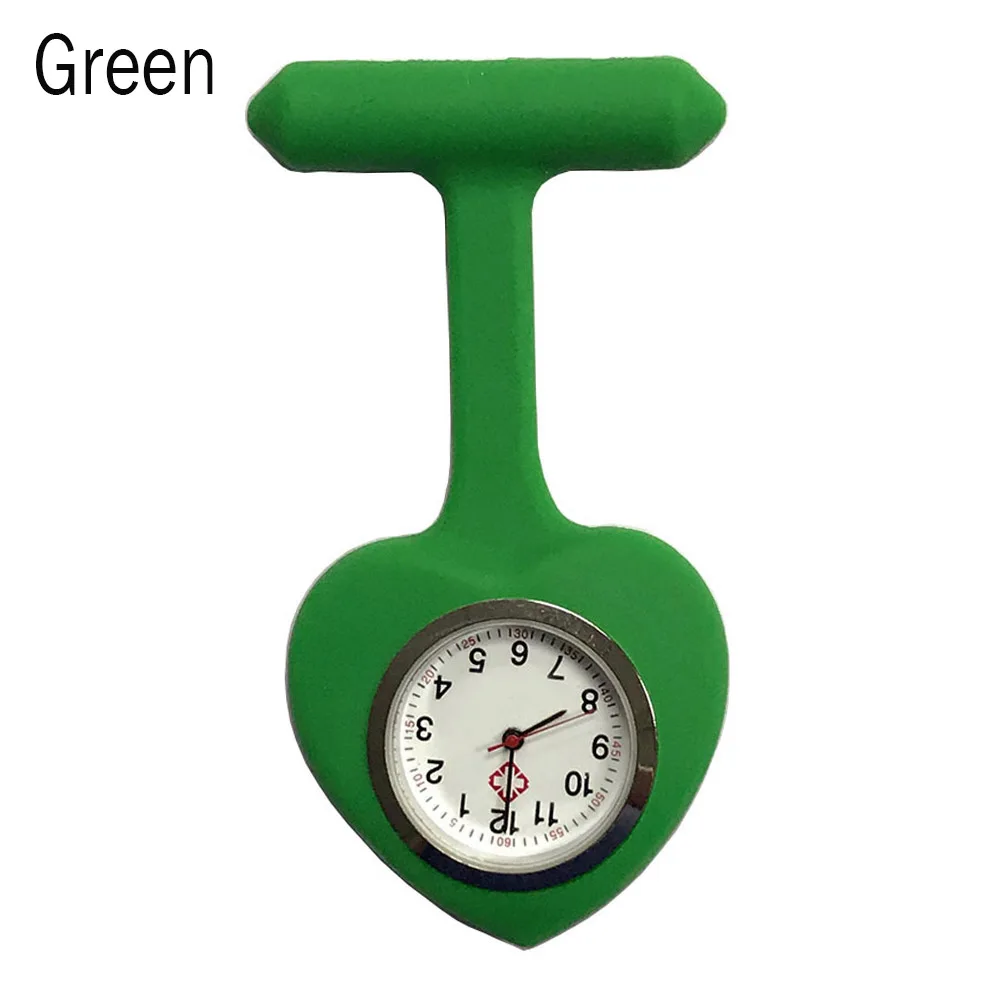 Силиконовые часы для медсестры в форме сердца карманная брошка на клипсе