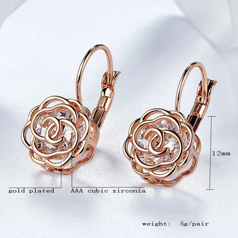 Серьги подвески DAN'S ELEMENT DEE86713 женские элегантные медные золотистые в форме