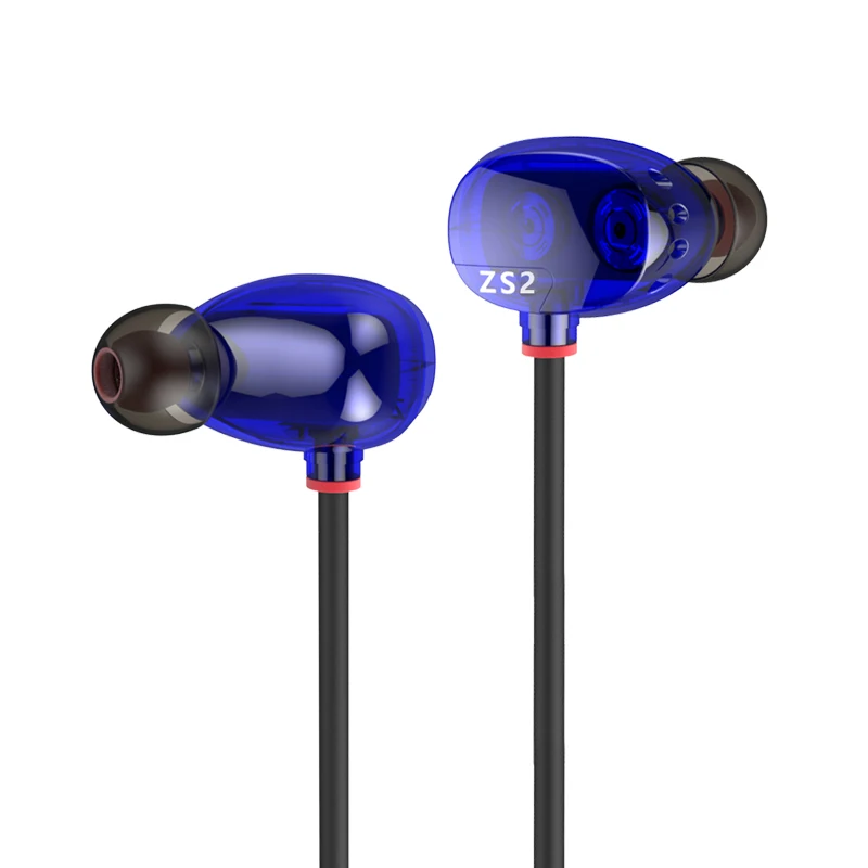 KZ ZS2 двойной Динамический драйвер наушники с шумоподавлением стерео вкладыши