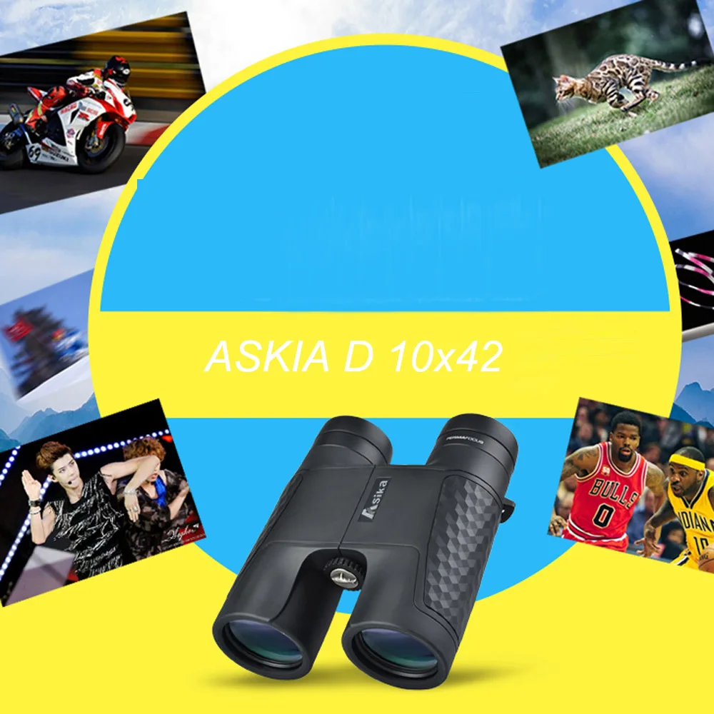 Asika10x42mm бинокль FMC Бесплатный Фокус телескоп среднего размера Крыша Призма