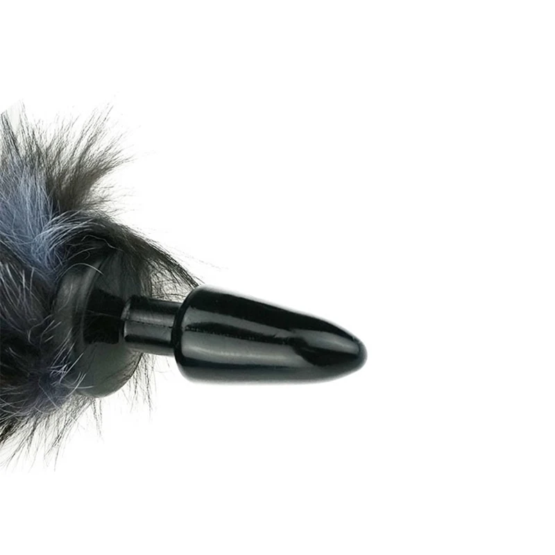 Силиконовая Анальная пробка для мужчин и женщин желе Черный Лисий хвост Анальные