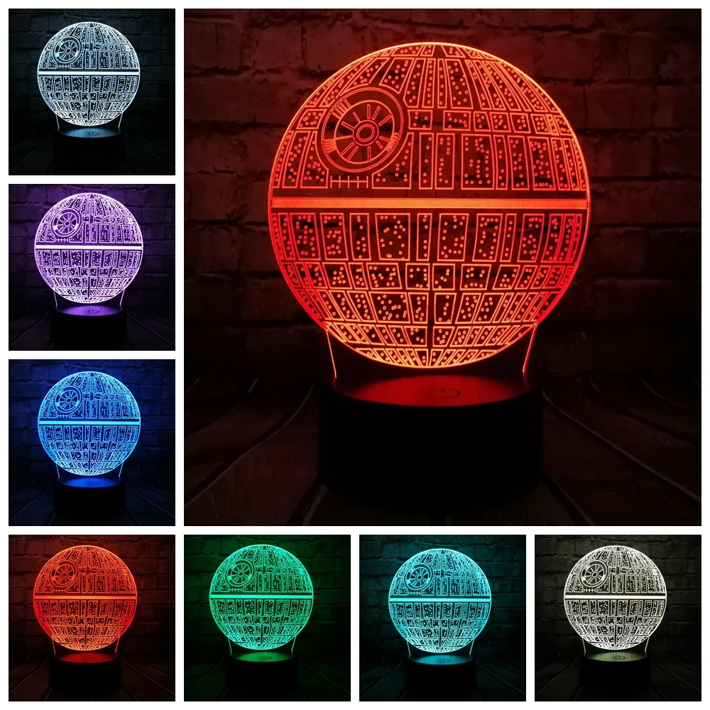 3D Светодиодная лампа Death Star с USB мультяшный цветной шар Astro атмосферные лавовые