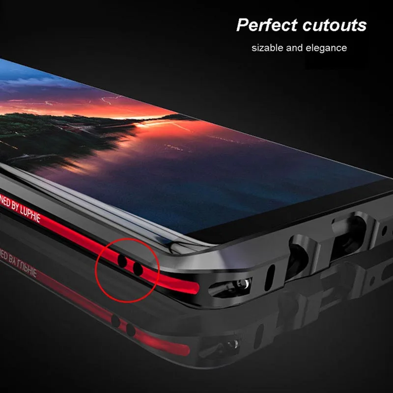Luphie металлический бампер чехлы для samsung Galaxy Note 9 Роскошная алюминиевая рама