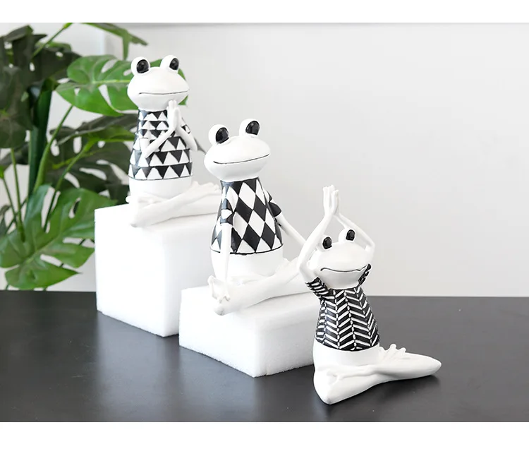 1PC Nordic Resin Yoga Frog Decoration Home Accessories Creative Living Room TV Cabinet Children Gift JL 268 | Дом и сад