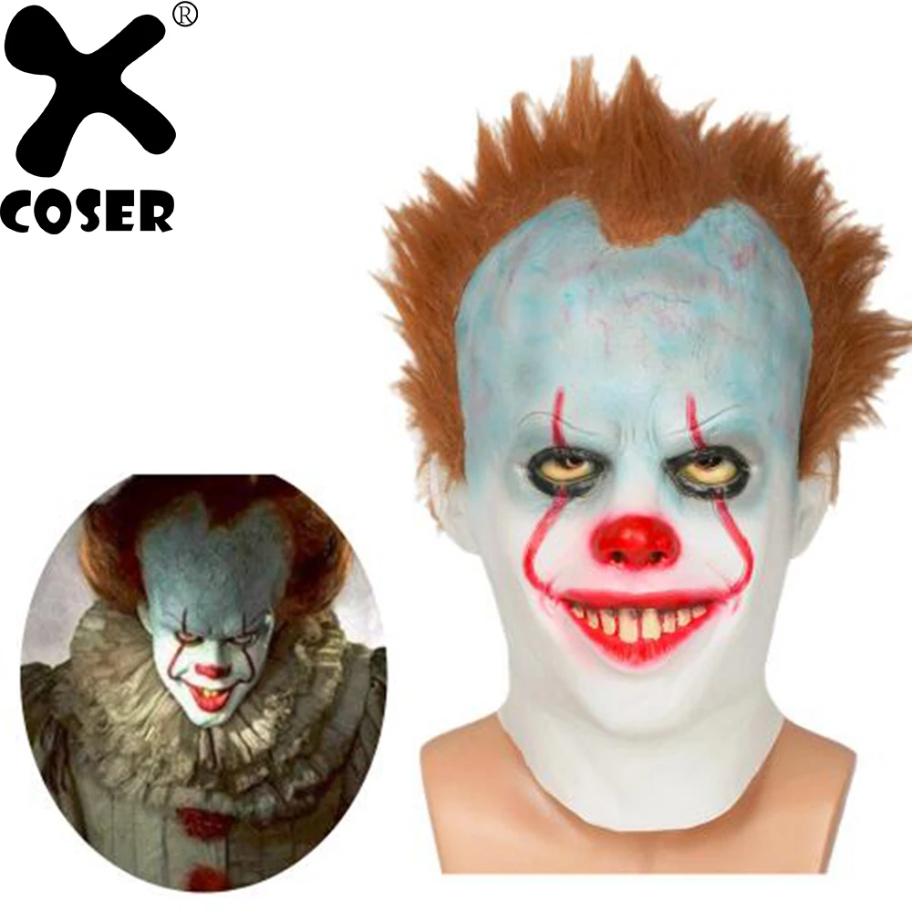 XCOSER маска латексный шлем на всю голову с париками танцующий клоун косплей