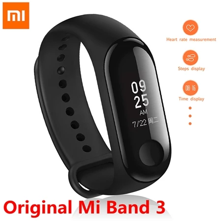Mi Band 3 CN Version Xiaomi mi Band 4 Global language mi Band 3 фитнес-браслет AMOLED цветной экран 50 м Swi mi ng водонепроницаемый пульсометр - Цвет: Mi Band 3 CN Version