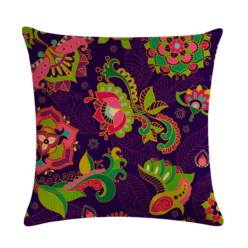 Boho Paisley Oriental Floral Pattern Navajo Geometric Prints Fantasy Petal Flowers Gorgeous Cushion Cover Sofa Throw Pillow Case
