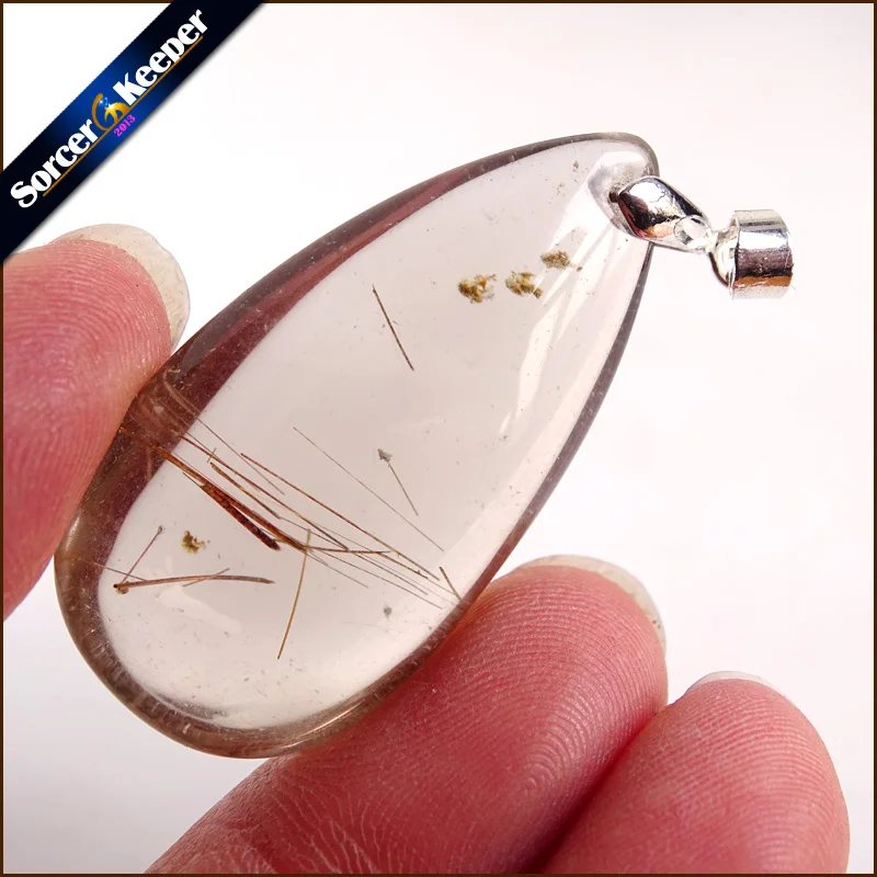 Натуральные камни рутилированный кварц Подвеска волосы кристалл бесплатно