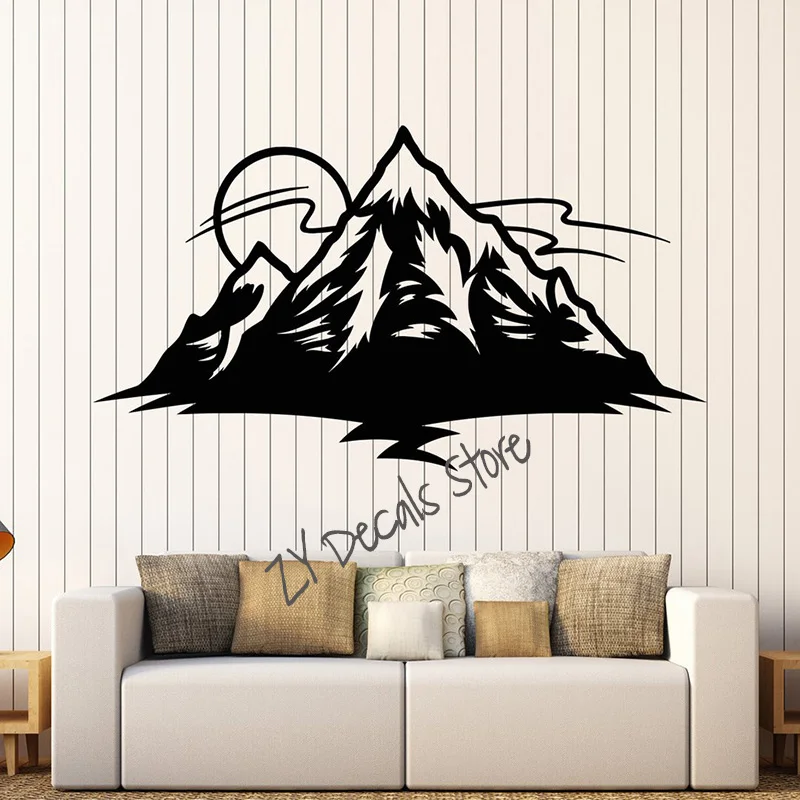 

Дерево виниловая наклейка на стену солнце с Горным природным островом детские наклейки для игровой комнаты съемные художественные росписи...