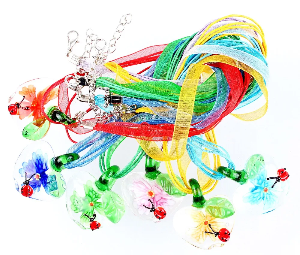 Оптовая продажа 6 шт./партия колье ручной работы из муранского бусины стеклянные