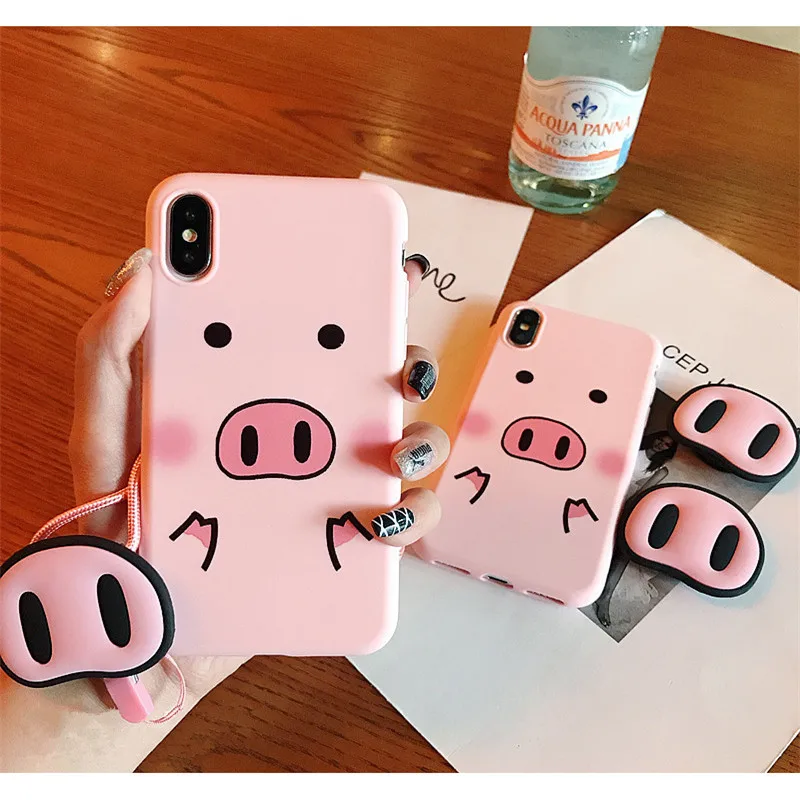 Милый чехол для телефона с изображением поросенка из мультфильма для Xiaomi 8 A1 A2 lite 5X Mix 2 2S Redmi 4A 4X 5A 5 Plus 6 Note 5 4X4 Pro Prime чехол из мягкого ТПУ