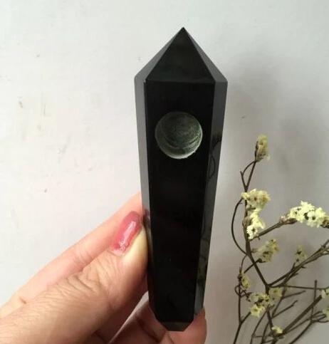 

Natural quartz crystal obsidian smoking pipe smoking cigarett wand treatment
