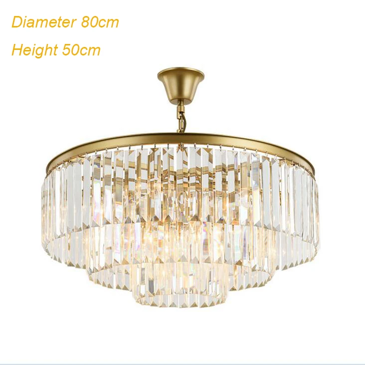D80 Gold American Style Retro Chandeliers LED Crystal Lighting For Living Room Bedroom Hall Hotel Restaurant Dining Room Fashion - Цвет абажура: D80