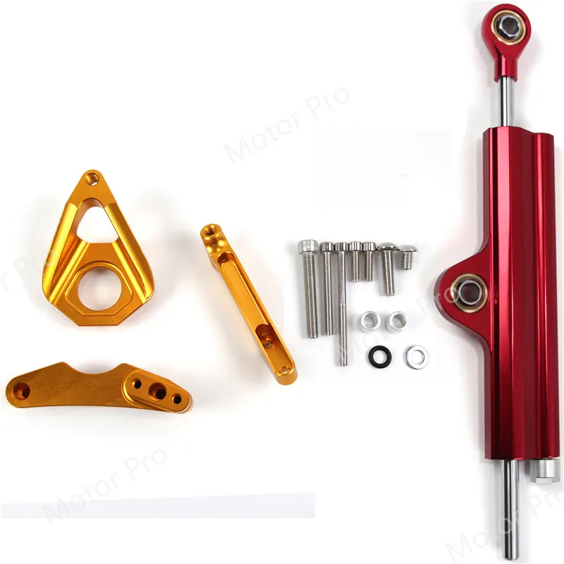 Red Gold Bracket Для Suzuki gsx-r 600 750 2001-2005 рулевой демпфер Стабилизатор Наборы мотоциклетные GSX-R GSX R GSXR600 GSXR750 2002 2003 2004 GSR750 - Цвет: Red Gold Bracket