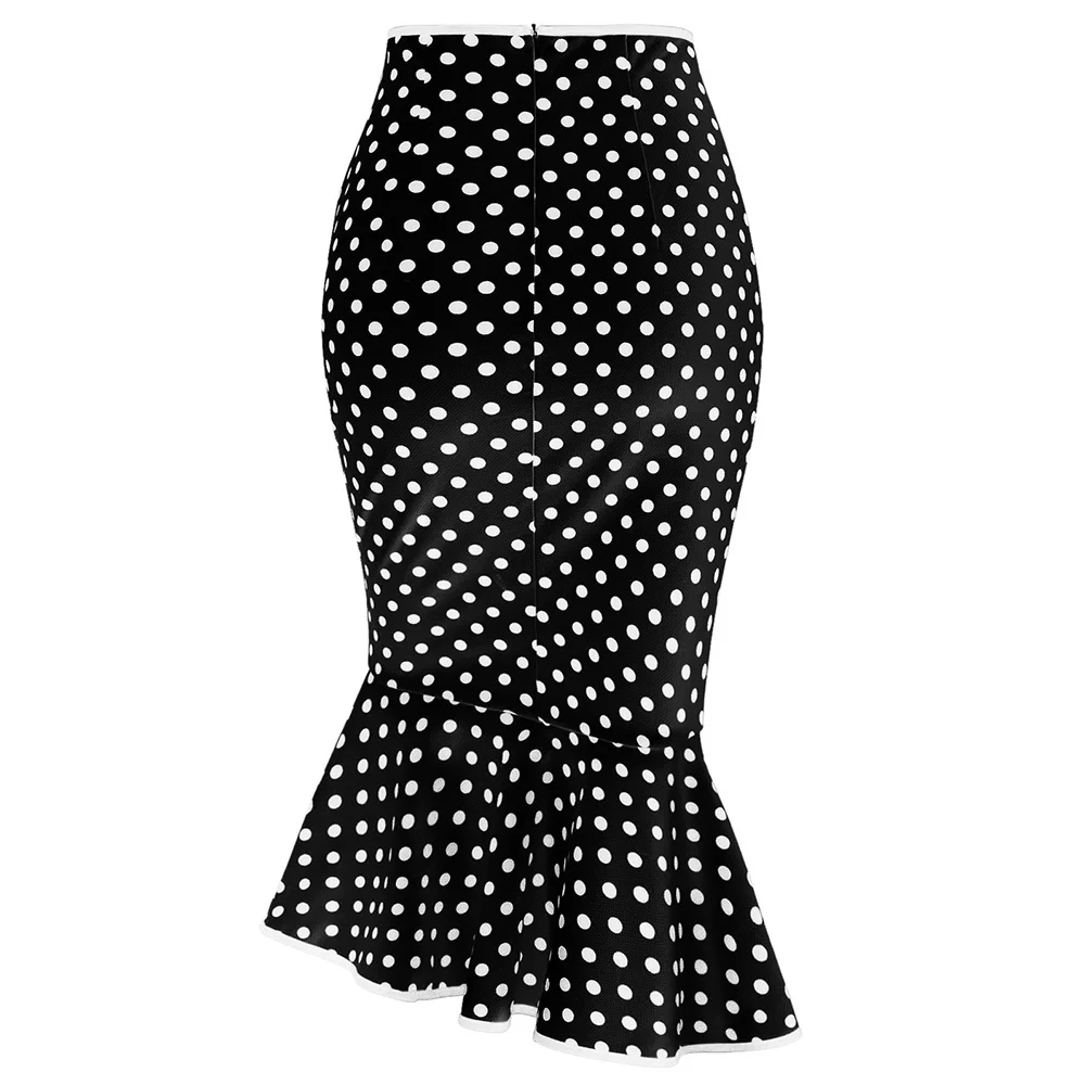 ROSEGAL юбка русалки в горошек с оборками юбки для офиса 2019 повседневные женские