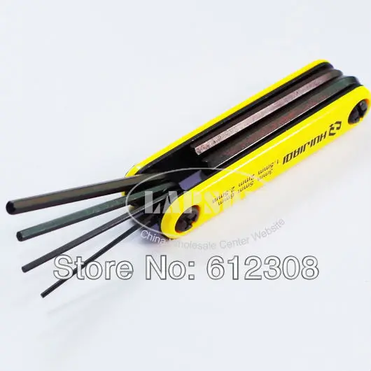 6-in-1 Portable Folding Hexagon Hex Key Allen Wrench Spanner ScrewDriver Set Kit tool 1.5mm 2mm 2.5mm 3mm 5mm 6mm 9609C | Инструменты