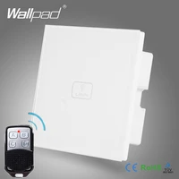 wireless remote control smart home wallpad white crystal switch 110 250v 1 gang 2 way touch screen remote control light switch