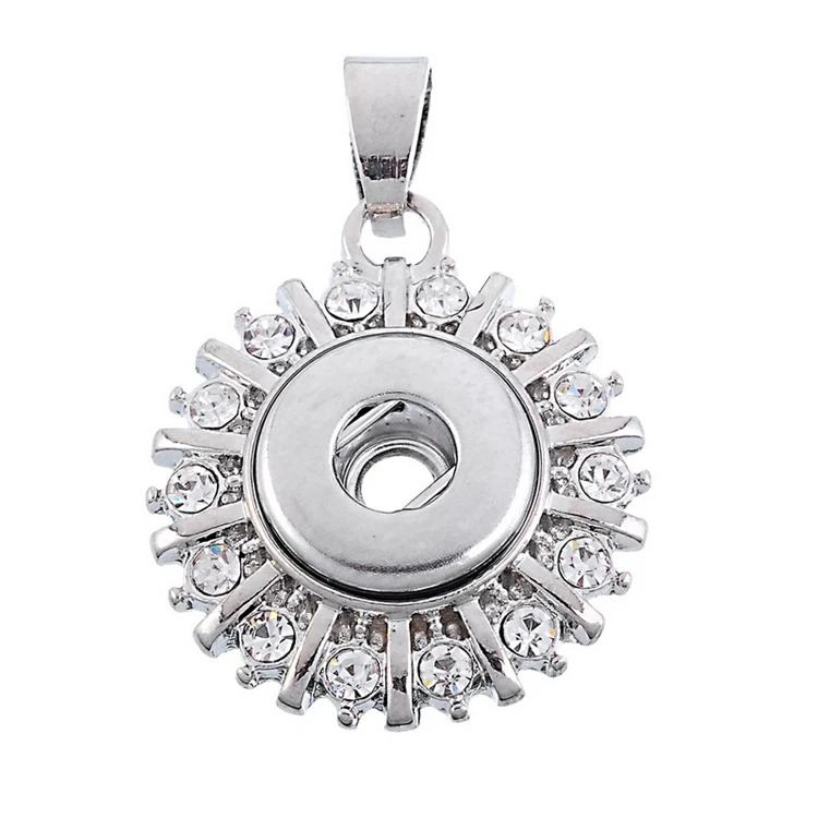 Хит продаж с украшением в виде кристаллов кнопки Подвески Ожерелья подходит для