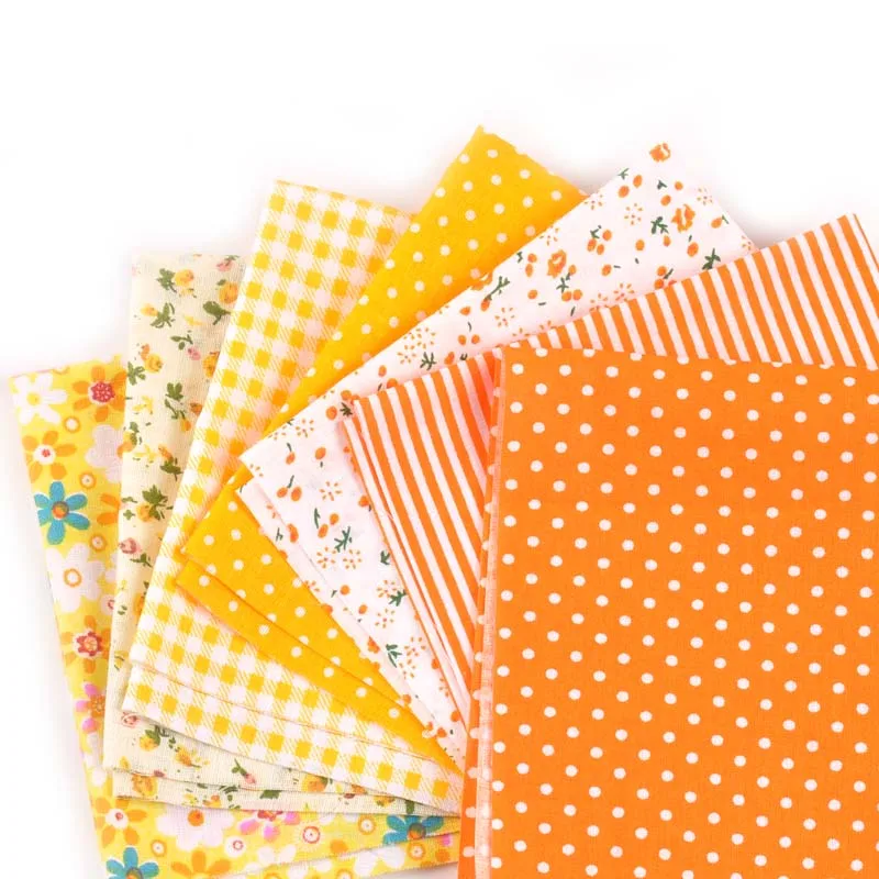 7 шт./компл. смешанный оранжевый хлопковый текстиль ткань для шитья детские