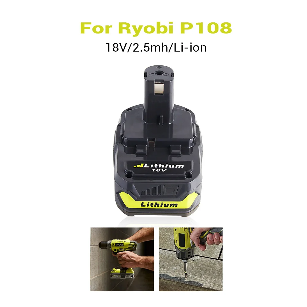 Eleoption 18V 2500mAh литий ионная аккумуляторная батарея для Ryobi RB18L25 One Plus
