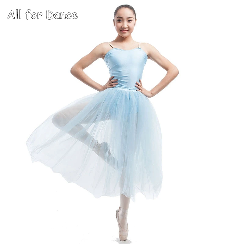 Pale Blue Ballet Dance Dress Romantic Long Tutu Women Stage Performance | Тематическая одежда и униформа