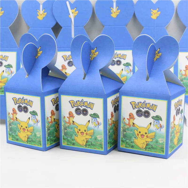 6pcs/set Pikachu theme Party Supplies Kids Birthday Baby Shower Decorations handle Gift Paper Box Candy supplies | Дом и сад