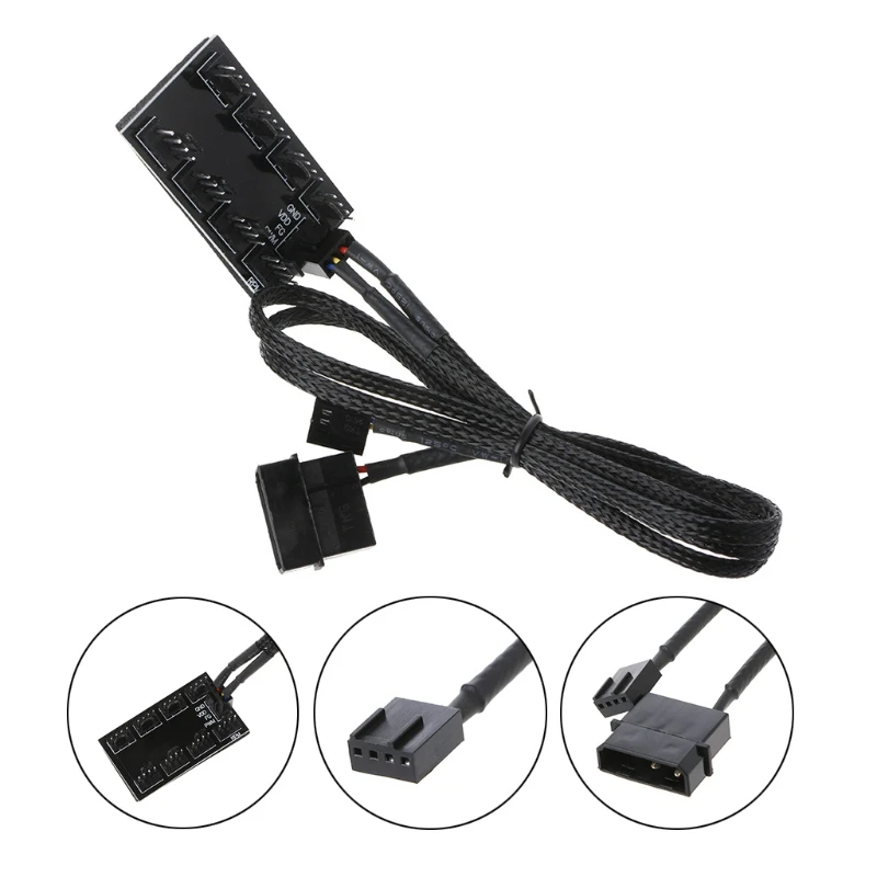 Новинка от 1 до 8 4 контактный разветвитель вентилятора Molex TX4 PWM для охлаждения ЦП