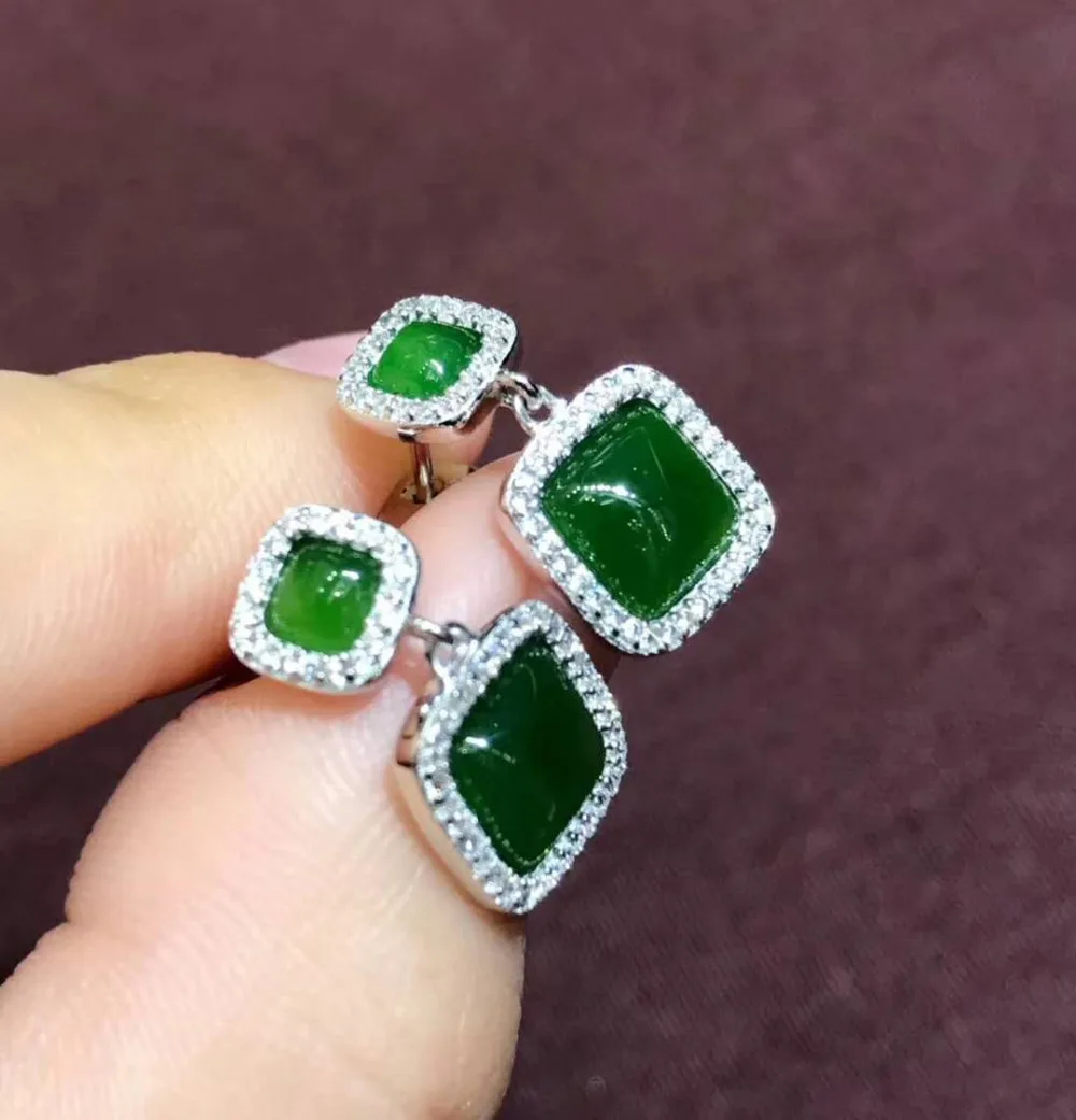 Натуральная яшма из серебра 925 пробы инкрустированная яшмой квадратный нефрит