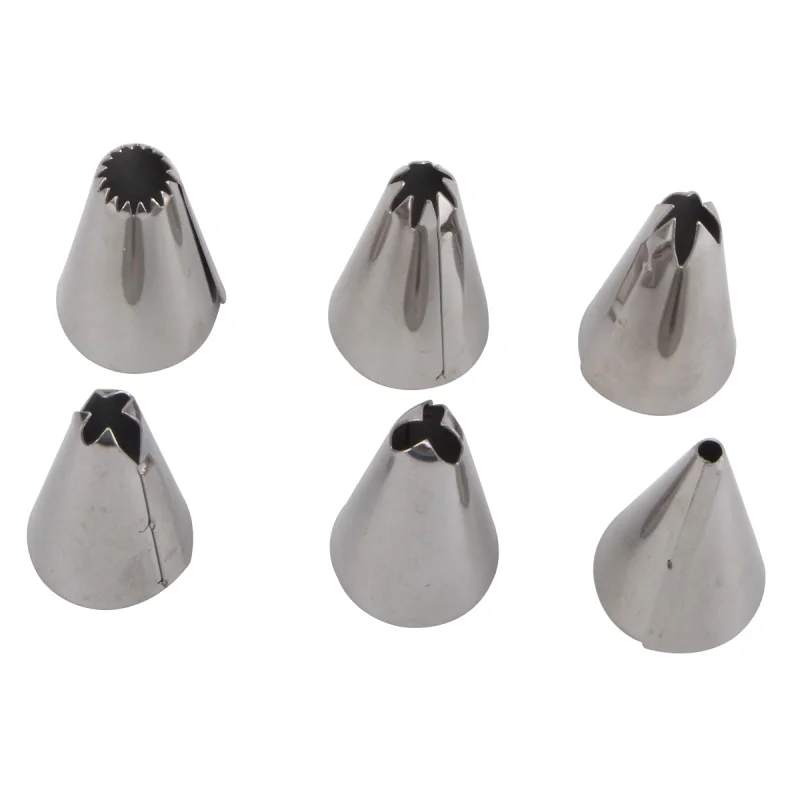 6 шт. насадки шприцы из нержавеющей стали|cream decorating tools|cookie toolsstainless steel piping nozzles |