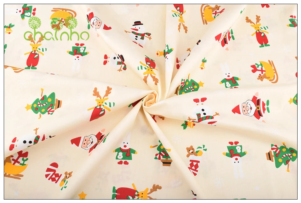Chainho, 8 шт./лот, серия Merry Christmas, саржевая хлопковая ткань с принтом, Лоскутная Ткань для шитья и шитья, материал для детей и малышей
