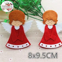 8x9 5cm 5pcs non woven patches christmas angel felt appliques for clothes sewing supplies diy craft ornament