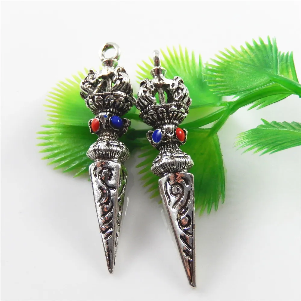 (2pieces)Male Dec Alloy Shadowbane Necklace Pendant Vintage Sword Creative Bracelet Charms 53*14mm Jewelry Findings Crafts 52551|pendants