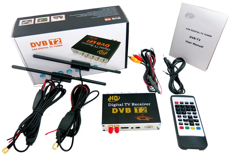 Freeshipping!! Car DVB T2 Mobile Digital TV Box External USB HDMI DVB-T2 Receiver H.264 MPEG4 Russian |