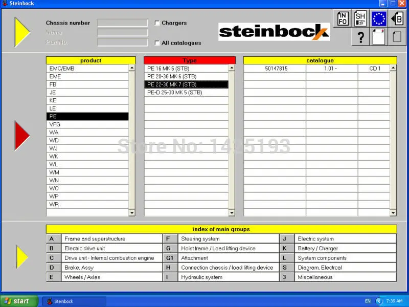 Каталоги запчастей для вилочного погрузчика STETI (Steinbock) v3.6|parts catalog|forklift partscatalog parts |