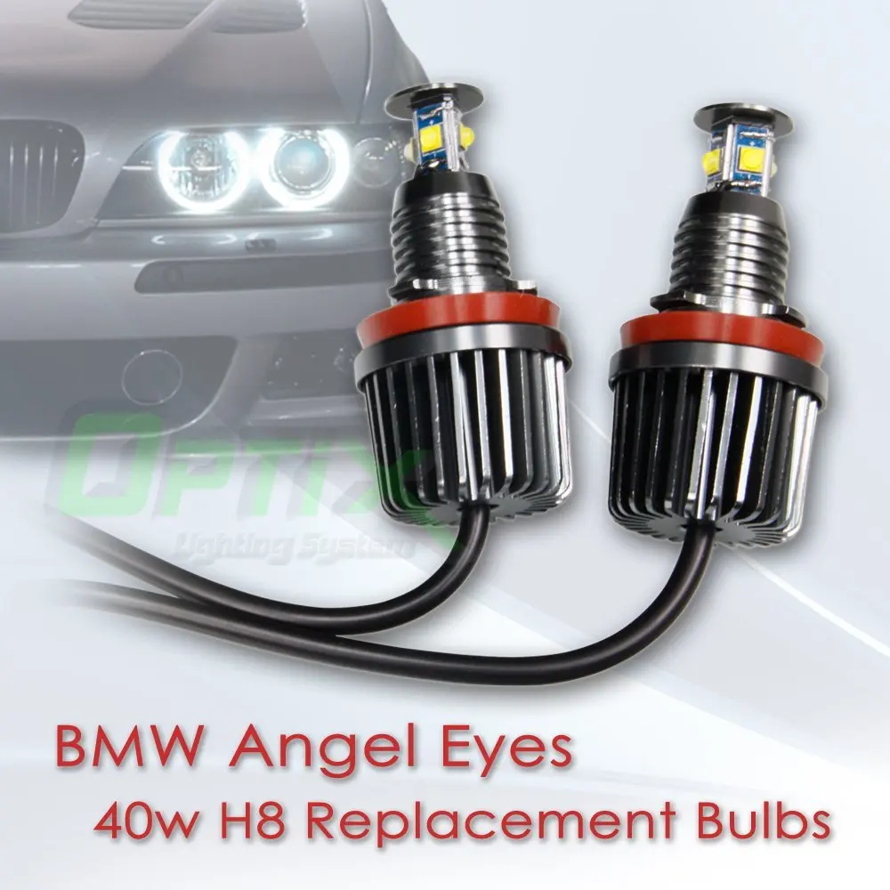 

40W For BMW H8 Angel Eyes Halo Ring LED Light (Must have Factor ) E60 E61 E70 E71 E82 E89 E90 E92 E93 X5 1 3 5 Series - White