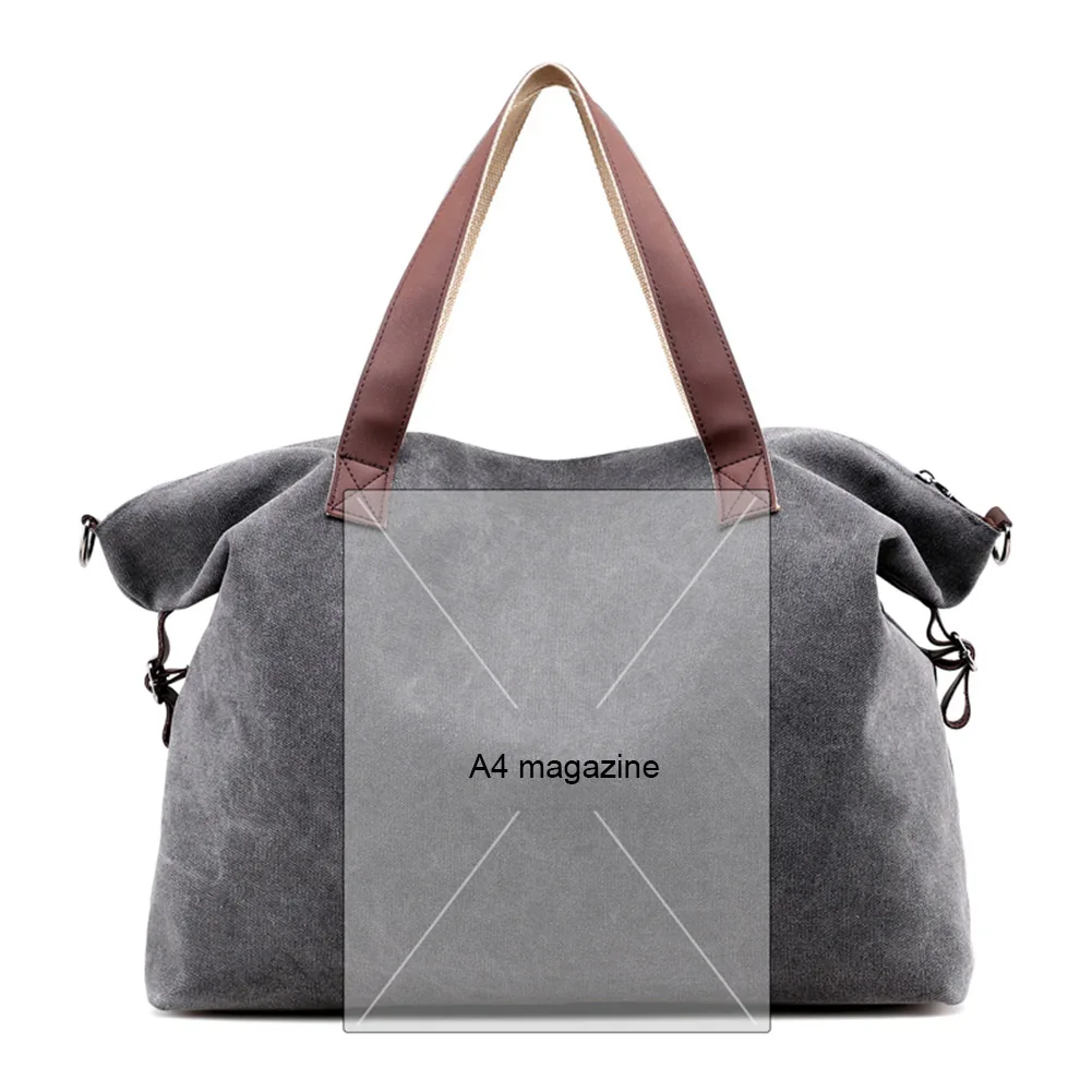 Женская Холщовая Сумка через плечо с ручкой сверху Большая вместительная сумка