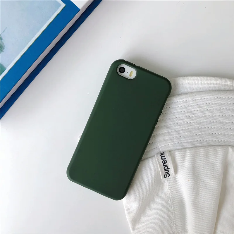 Army Green Модный карамельный цвет матовый ТПУ чехол для телефона для iPhone 5 чехол Роскошный мягкий силиконовый чехол для iPhone SE чехол для iPhone 5S чехол s - Цвет: Army Green
