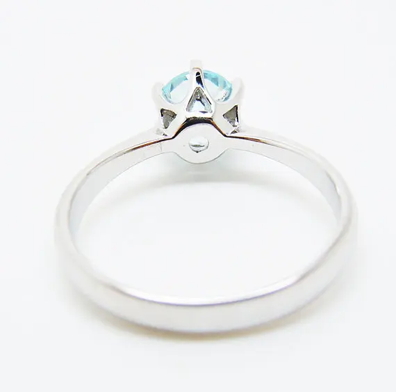 Обручальное кольцо из серебра 925 пробы с синим камнем Li | Украшения и аксессуары