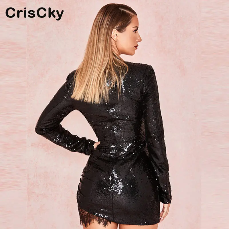 CRISCKY модное сексуальное облегающее мини платье для женщин с круглым вырезом и