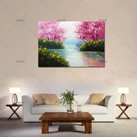 100handmade modern palette knife park street oil painting canvas art pictures for room decor wall paintings no frame big size