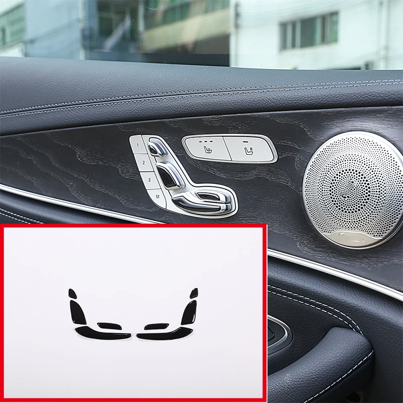 8 шт. глянцевые черные пуговицы для сиденья Mercedes Benz E Class W213 E200 E300 GLC W205 ABS|Лепнина