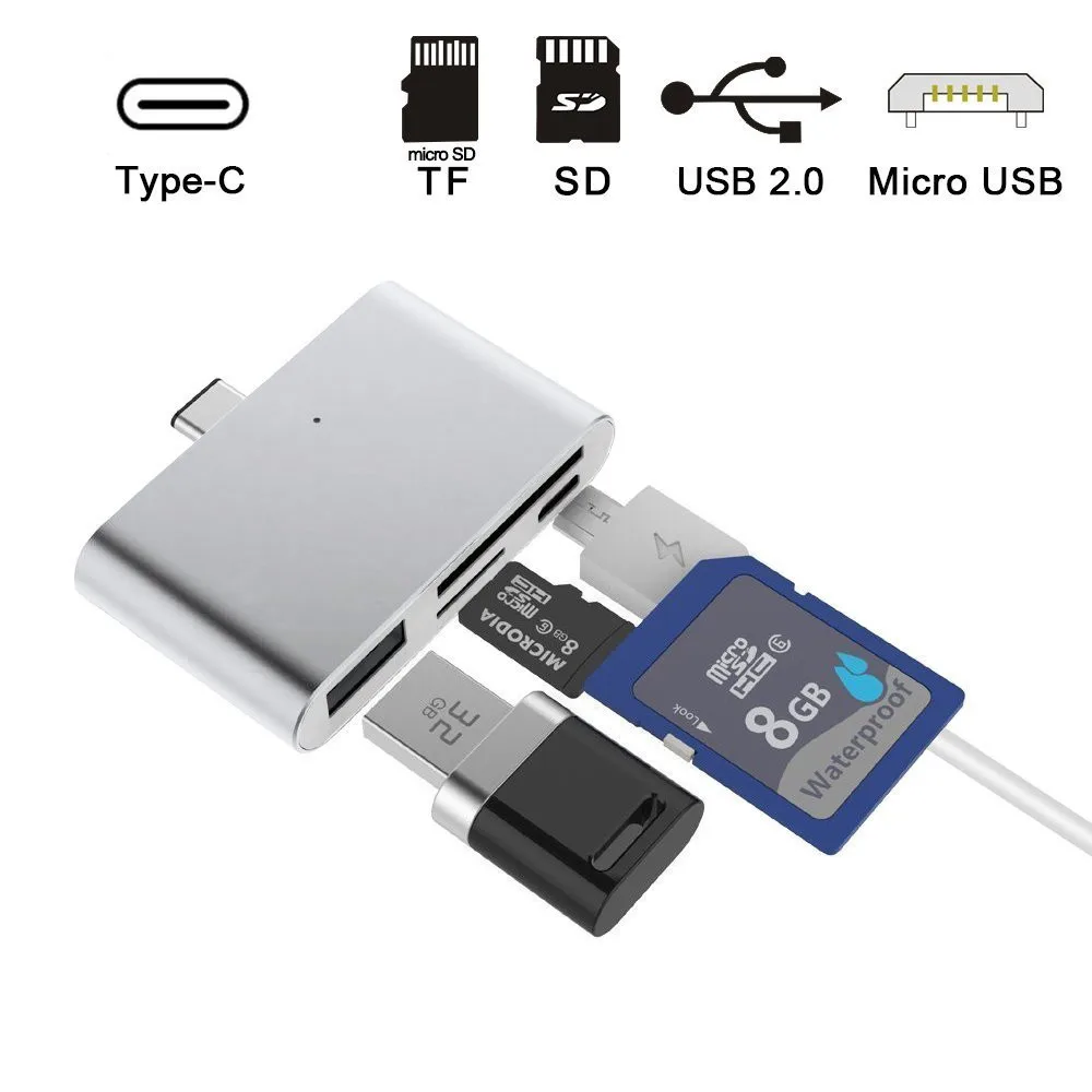 OTG картридер USB C к USB2.0 SD Micro многофункциональный 3 1 Тип конвертер для телефона Android