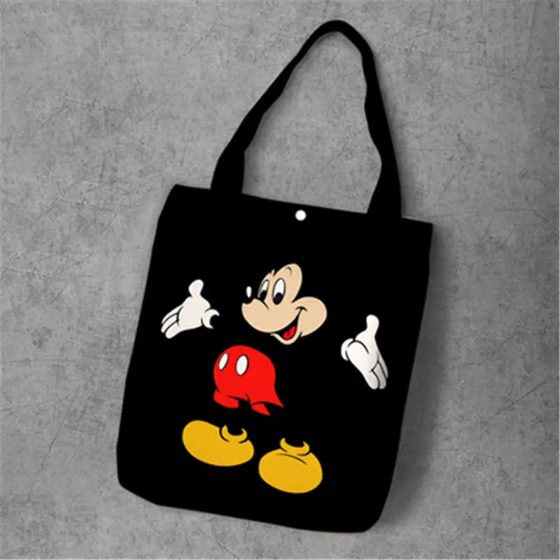 Disney вместительные сумки с Микки Маусом из мультфильма Холщовая Сумка тоут для
