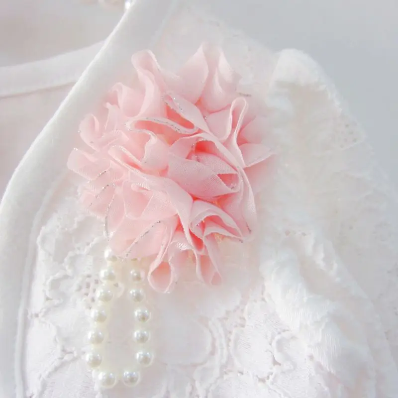 Розовое платье с лепестками для крещения малышей кружевное принцессы жакетом на