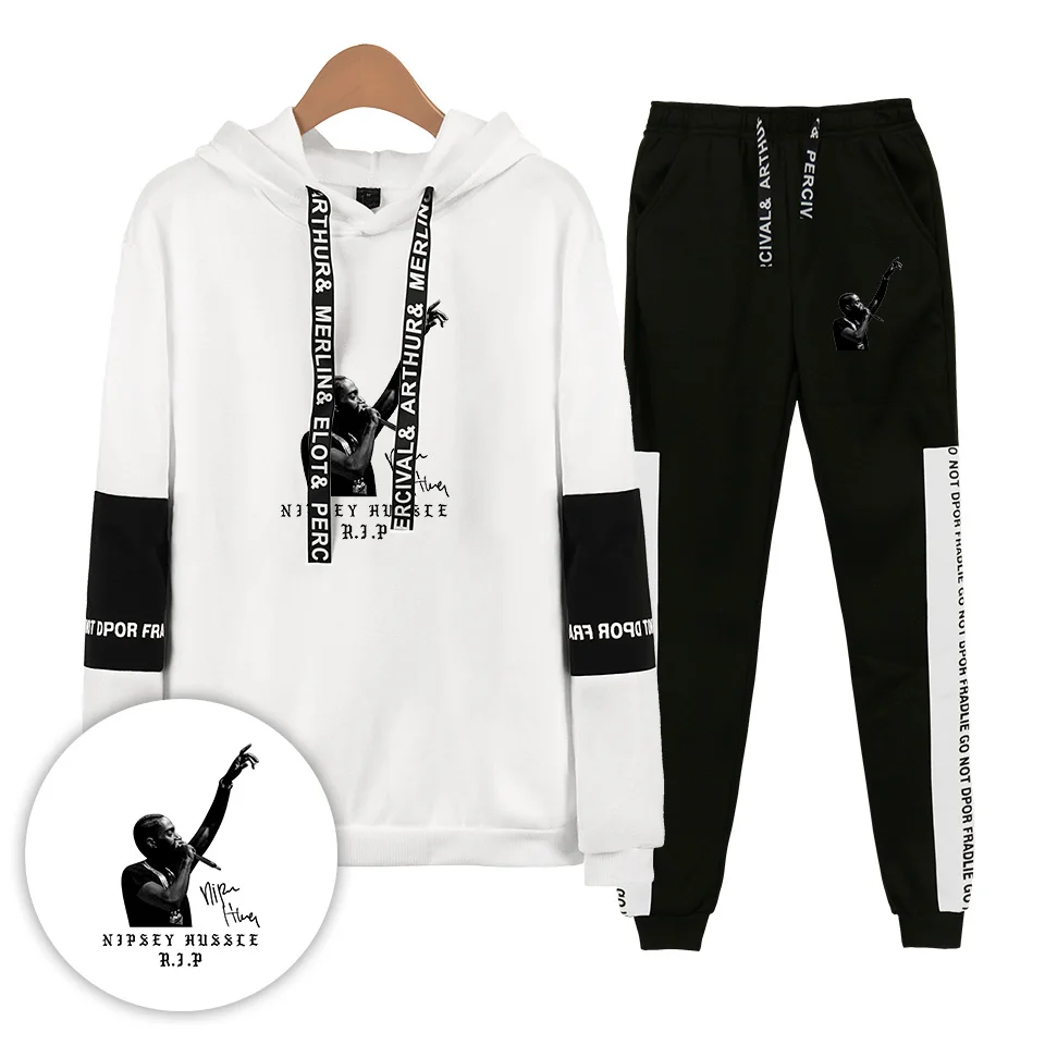Спортивный костюм Nipsey Hussle для мужчин и женщин, трикотажные комплекты, повседневные толстовки в стиле хип-хоп, Зимние толстовки, комплект из двух предметов, одежда для бега