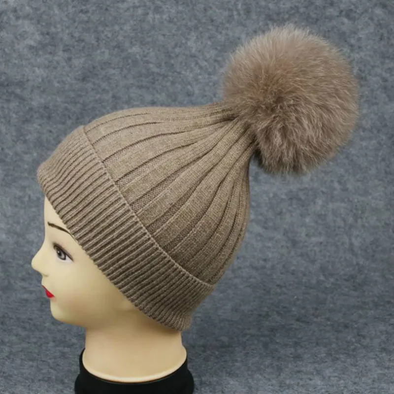 Женская меховая шапка для взрослых с помпоном из натурального Лисьего меха
