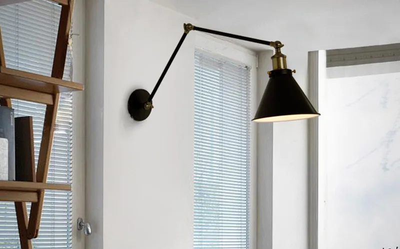 Led Wall Light new modern hot Vintage Industrial Loft Swing Arm Sconce Retro Warehouse Ambient Lighting lamp | Освещение